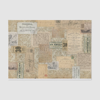 Neutral Vintage Ephemera Tissue Paper