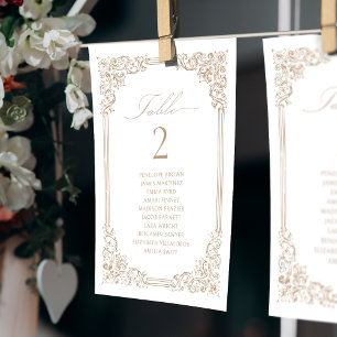 Neutral Vintage Table Number Seating Chart