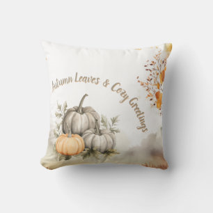 Neutral Warm Beige Brown Custom Throw Pillow