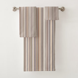 Neutral Warm Stripes Bath Towel Set