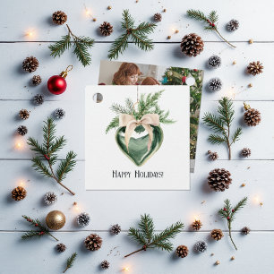Neutral Watercolor Heart Ornament Christmas Favour Tags