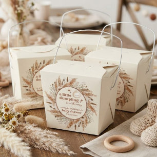 Neutral Watercolor Little Dumpling Bao Baby Shower Favor Box
