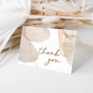 Neutral Watercolor Shapes Personalized Thank You Card