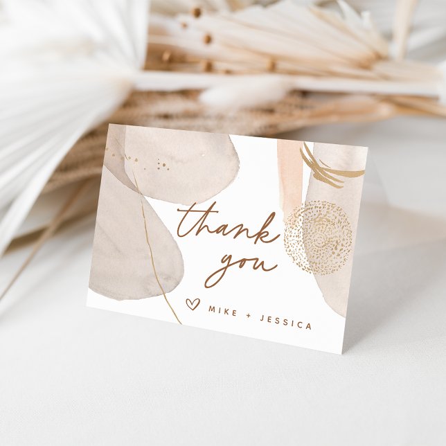 Neutral Watercolor Shapes Personalized Thank You Card (Creator Uploaded)