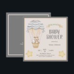 Neutral Watercolor Woodland Animals Baby Shower Invitation<br><div class="desc">Welcome the new little bundle with this fun woodland animal hot air balloon theme invitation.</div>