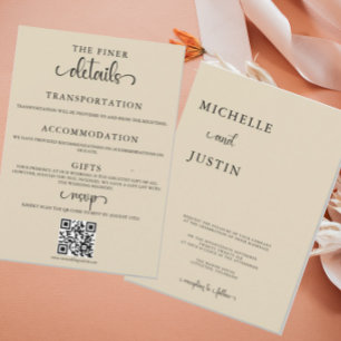 Neutral Wedding Budget QR Wedding All in One Invitation