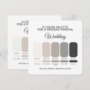 Neutral Wedding Colour Palette Card
