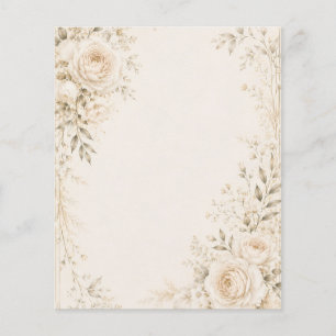 Neutral Wedding Invitation with Refined Florals Flyer