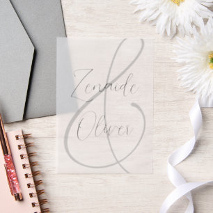 Neutral Wedding Names Invitation Vellum Overlay