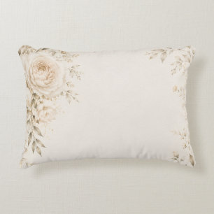 Neutral Wedding with Refined Florals Accent Pillow