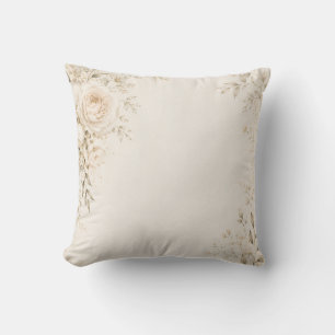 Neutral Wedding with Refined Florals Throw Pillow