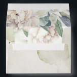 Neutral White Floral Elegant Vintage Envelope<br><div class="desc">White flowers and greenery vintage envelopes</div>