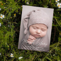 Neutral White Name Signature Script New Baby Photo