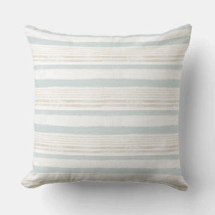 Neutral & White Striped Throw Pillow