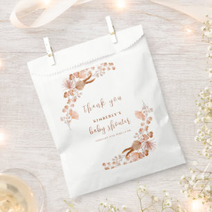 Neutral Wildflower Boho Baby Shower Thank You Favour Bag