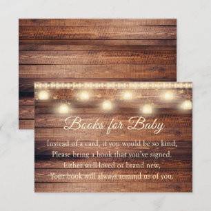 Neutral Wood Baby Shower Books For Baby Card