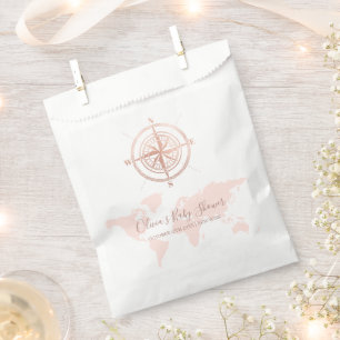 Neutral World Map Travel Adventure Baby Shower  Favour Bag