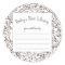 Neutral wreath baby shower book plate sticker