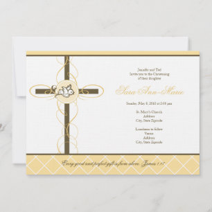 Neutral Yellow Christening/Baptism Invitation