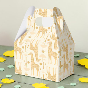 Neutral Yellow Giraffe Safari Baby Shower Gift Favor Box