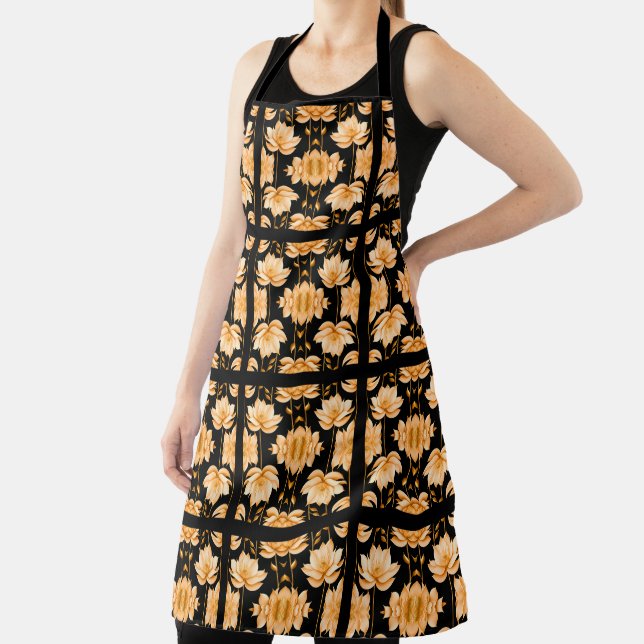 Neutral Yellow Lotus Apron (Insitu)