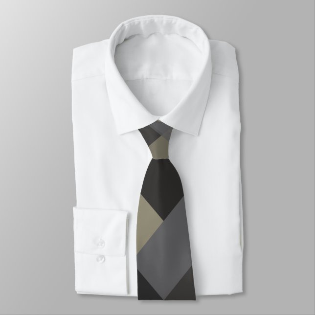 Neutrals and Black Patterned Tie (Tied)