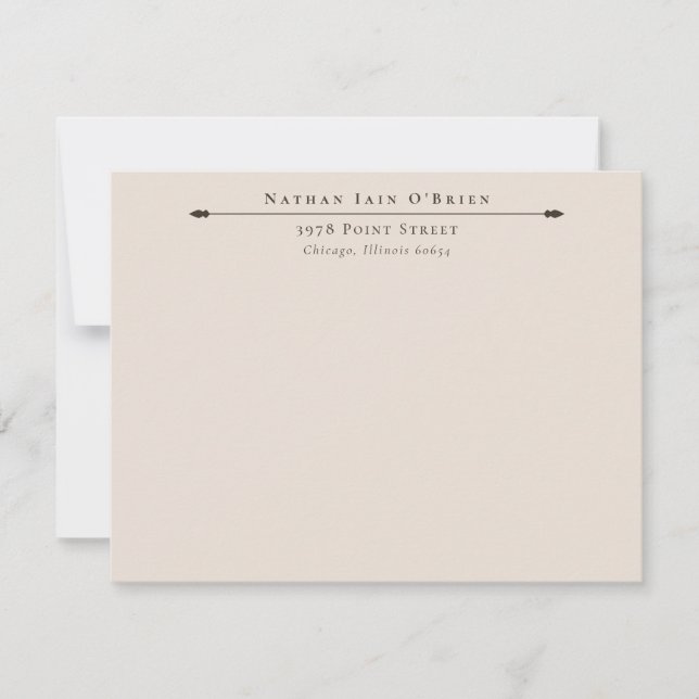 Neutrals Elegant Personalized With Name Address Card (Front)