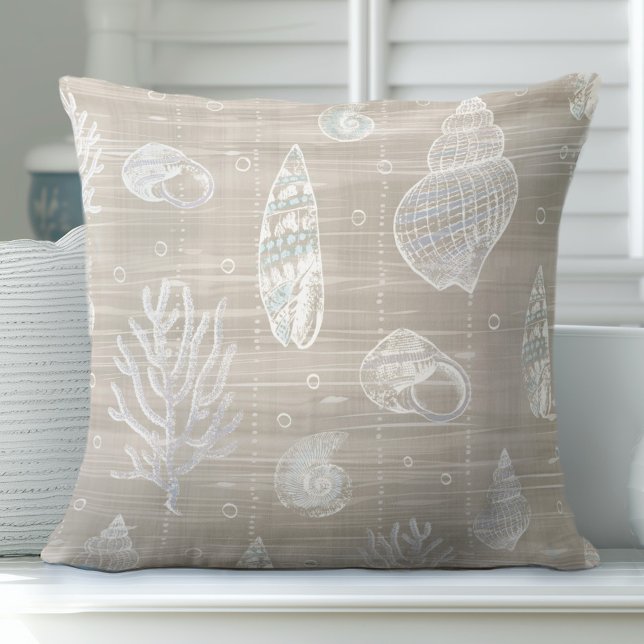 Neutrals Seashell Throw Pillow (Creator Uploaded)
