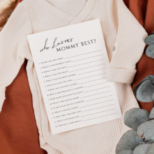 Neutre qui connaît maman Baby shower carte de jeu