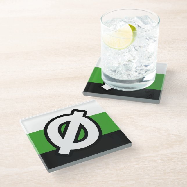 Neutrois Pride Glass Coaster (Angled)