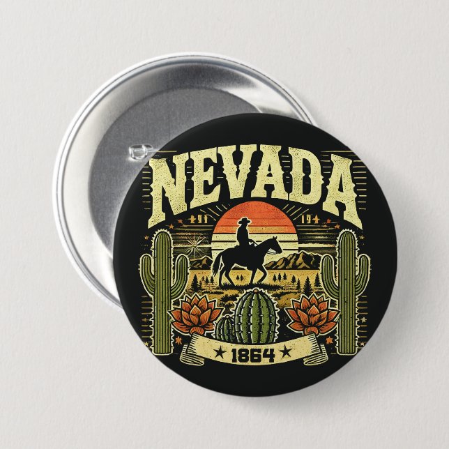 Nevada 3 Inch Round Button (Front & Back)