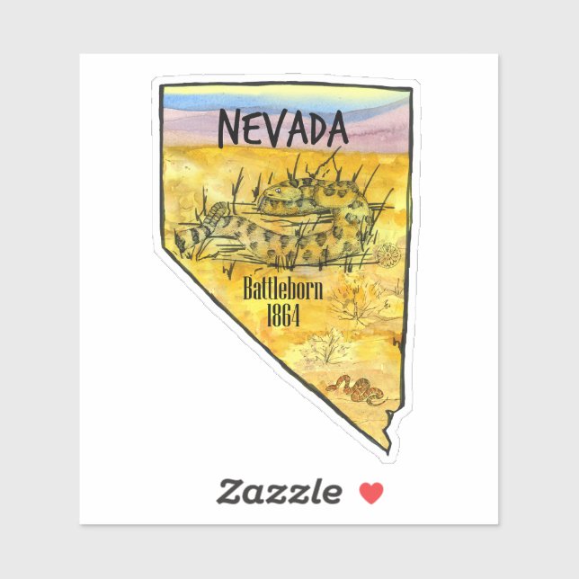 Nevada Battleborn 1864 Rattlesnake State Shape (Sheet)