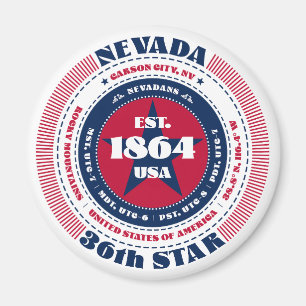 Nevada Circle Typographie Souvenir Magnet