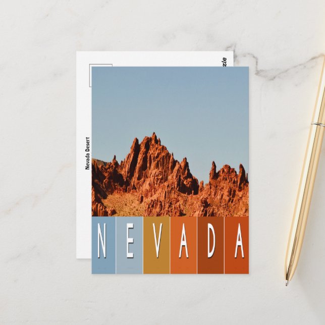 Nevada Desert  Postcard (Front/Back In Situ)