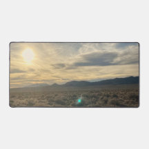 Nevada Desert Sunset – Golden Sky Over Horizon