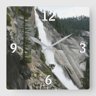 Nevada Falls at Yosemite National Park Square Wall Clock