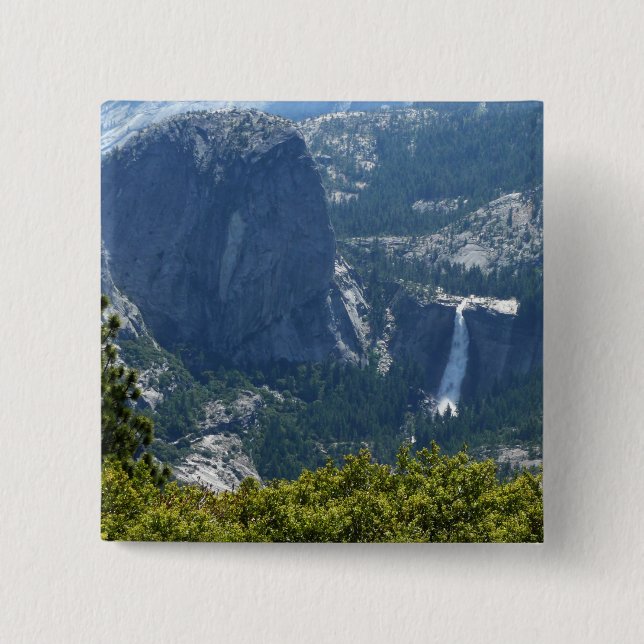 Nevada Falls from the Panorama Trail 2 Inch Square Button (Front)