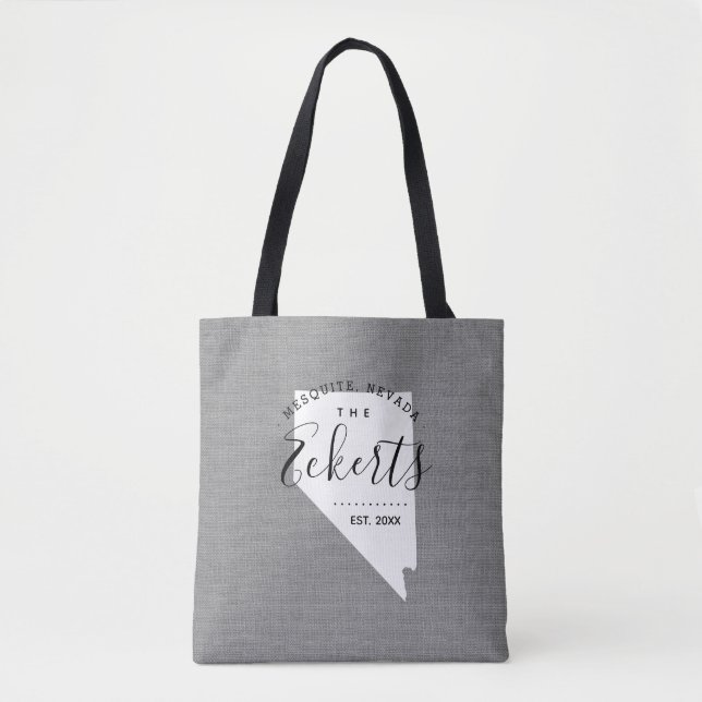 Nevada Family Monogram State Tote Bag (Front)