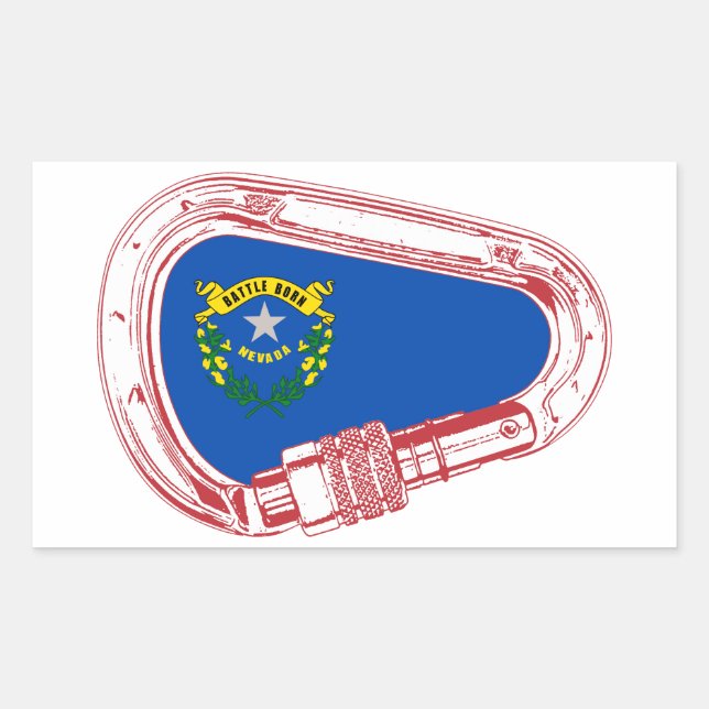 Nevada Flag Climbing Carabiner Sticker (Front)