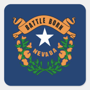 Nevada flag square sticker