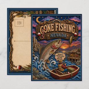 Nevada Gone Fishing Lahontan Cutthroat Trout Postcard