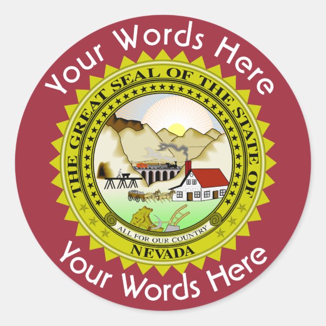 Nevada Great Seal Custom Sticker (Front)