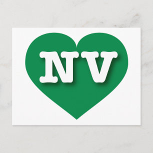 Nevada Green Heart - I love NV Postcard