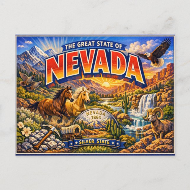 Nevada Greetings Postcard  (Front)