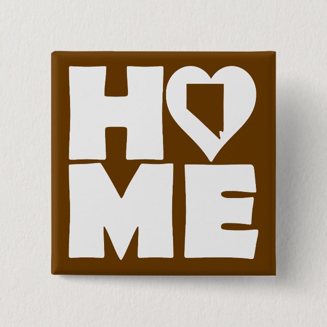 Nevada Home Heart State Button Badge Pin (Front)