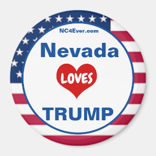Nevada LOVES TRUMP Patriotic Fridge Magnet