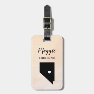 Nevada Map Luggage Tag, Wedding Party Welcome Luggage Tag
