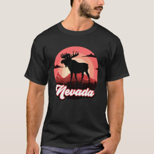 Nevada Men Women Hikers Nevada Vacation Moose Day T-Shirt