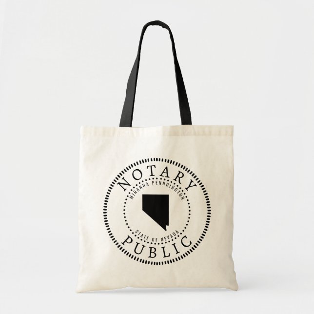 Nevada Notary Public Personalized Tote Bag (Front)