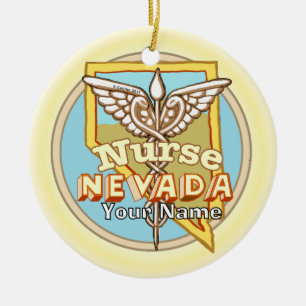 Nevada Nurse Caduceus  Ornament 